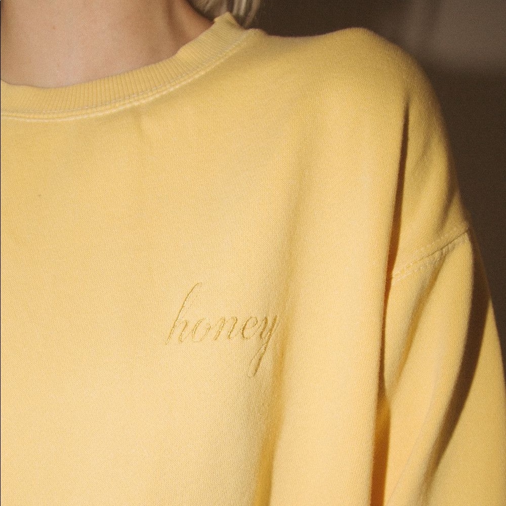Yellow “honey” crew neck sweatshirt